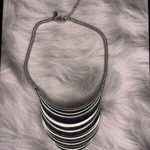 Elegant Vintage Silver and Black Necklace